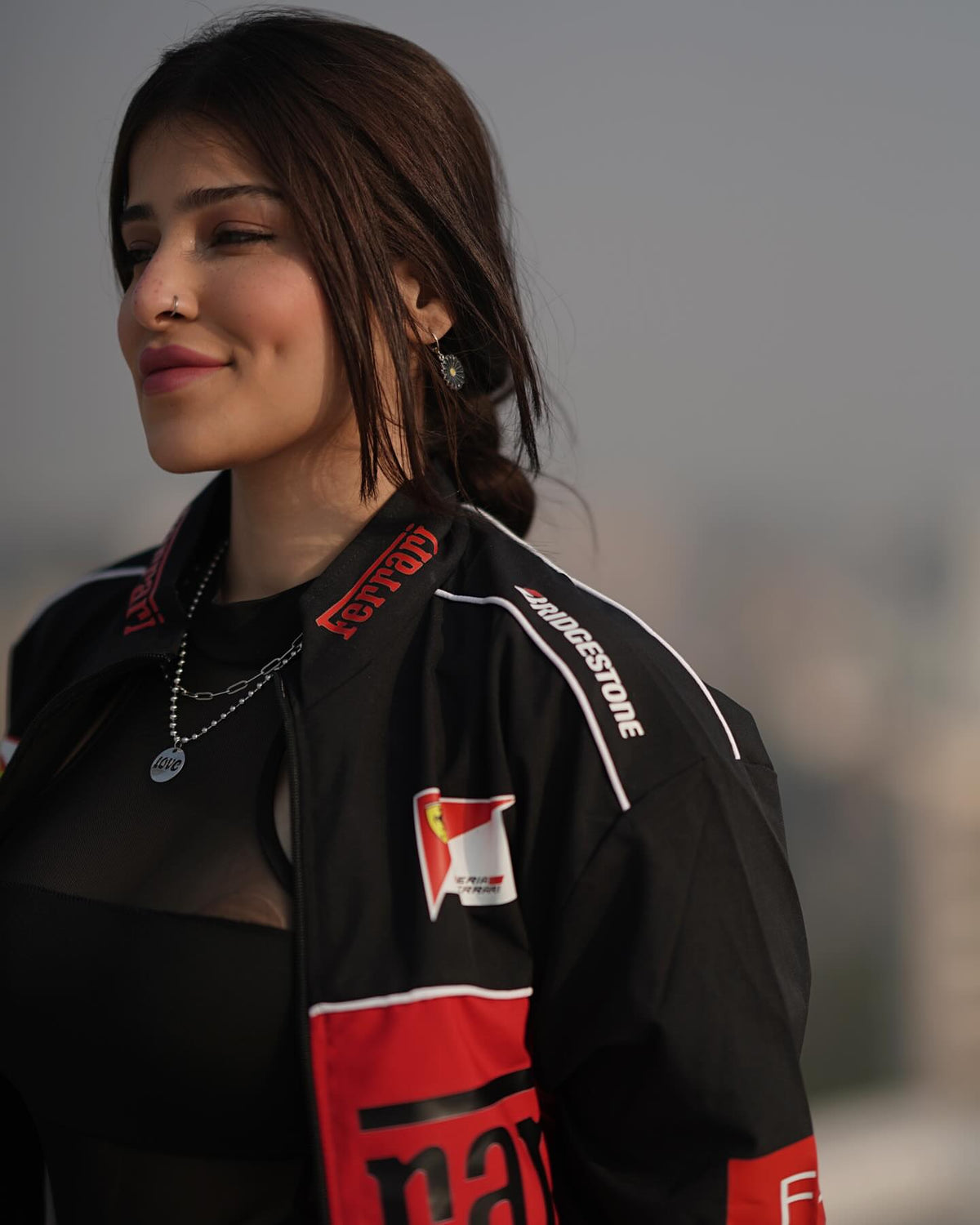High-quality printed Ferrari F1 vintage jacket – Gigavibe motorsport collection