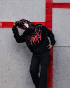 Black Spider-Man Hoodie Front View – Gigavibe Official Marvel Hoodie